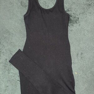 Black Ribbed Jumpsuit